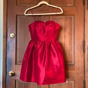 Cythnia Steffe Red Silk Crepe Cocktail Dress